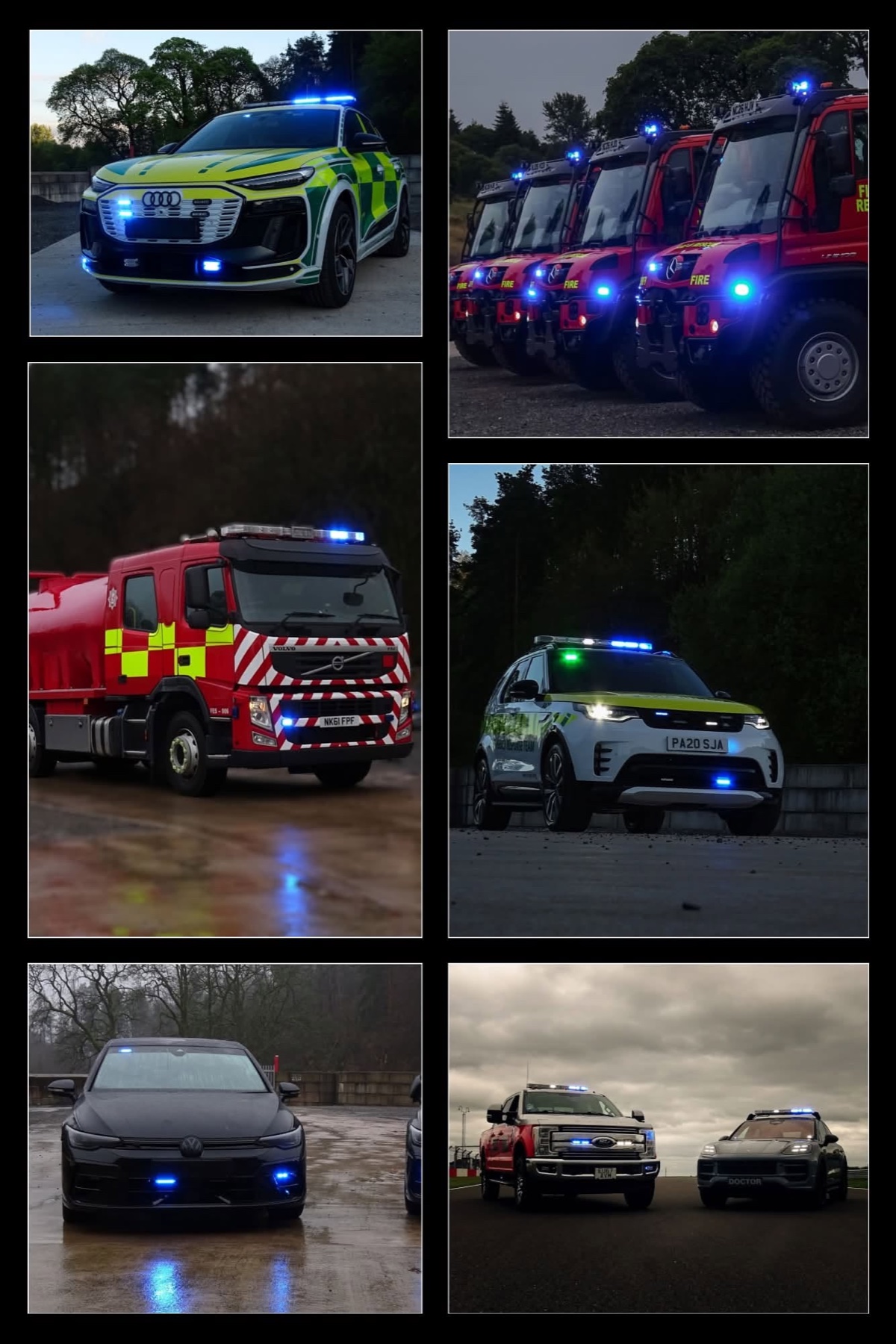 Selection of UK emergency and specialist vehicles converted by Frontline Fleet